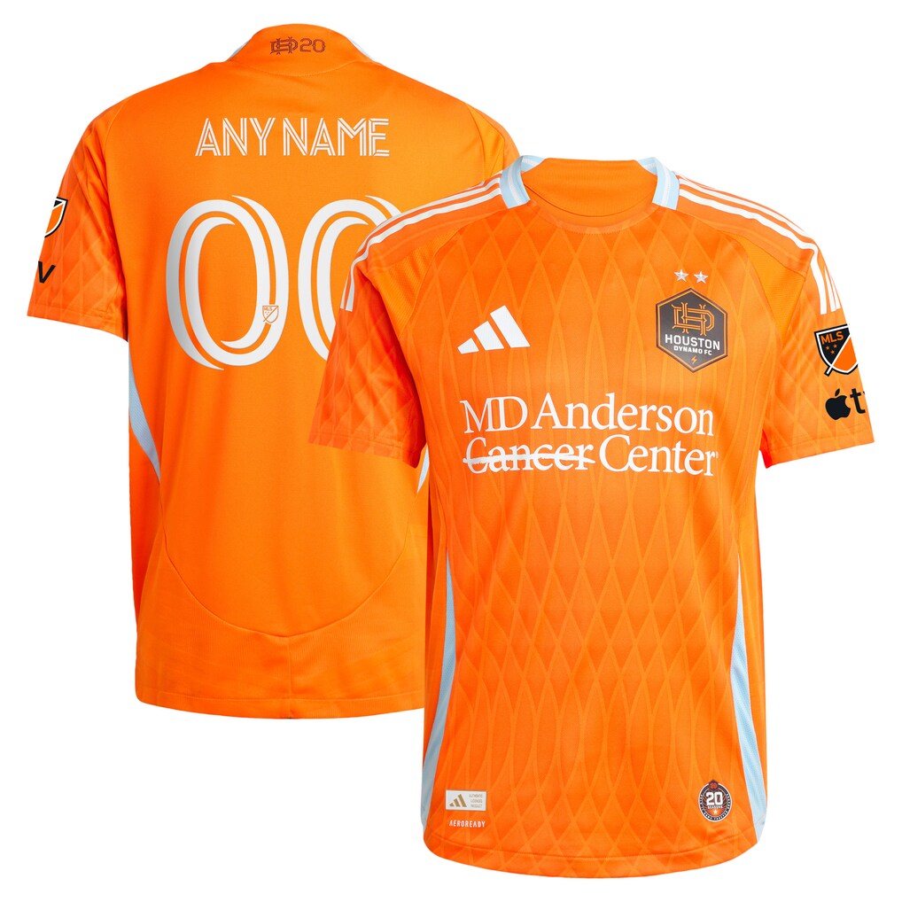 Men's Houston Dynamo FC adidas Orange 2025 Season 20 On-Field Authentic Custom Jersey - Ujersey