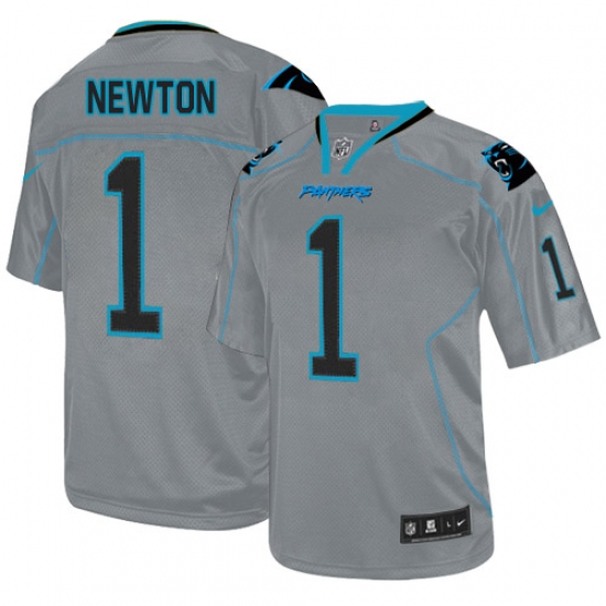 Men's Nike Carolina Panthers #1 Cam Newton Elite Lights Out Grey NFL Jersey - Ujersey