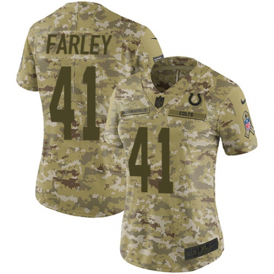 Women's Nike Indianapolis Colts #41 Matthias Farley Limited Camo 2018 Salute to Service NFL Jersey - Ujersey