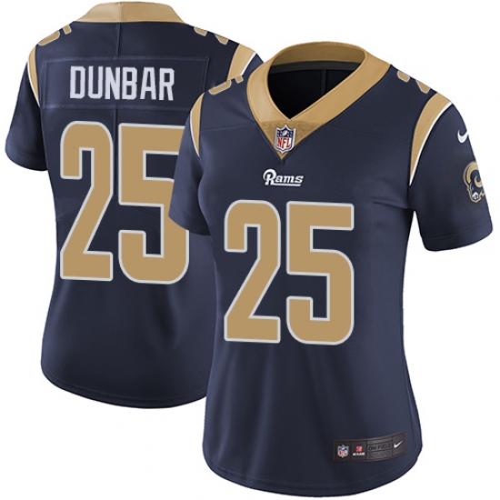 Women's Nike Los Angeles Rams #25 Lance Dunbar Elite Navy Blue Team Color NFL Jersey - Ujersey