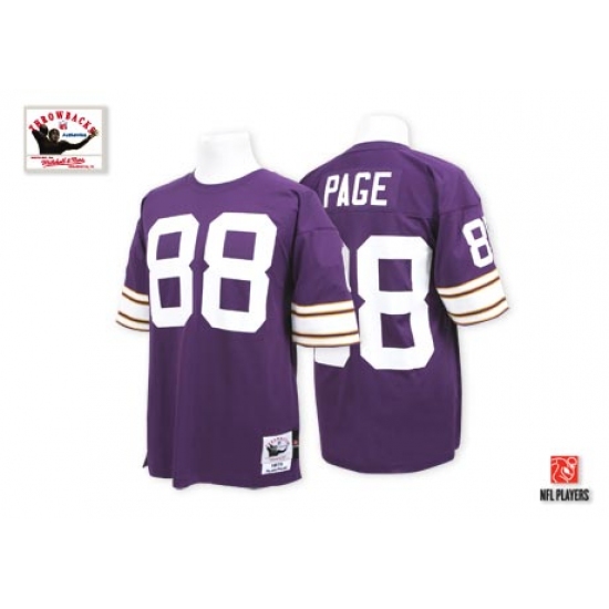 Mitchell And Ness Minnesota Vikings #88 Alan Page Purple Team Color Authentic Throwback NFL Jersey - Ujersey