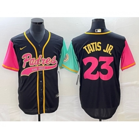 Men's San Diego Padres #23 Fernando Tatis Jr Black NEW 2023 City Connect Cool Base Stitched Jersey - Ujersey