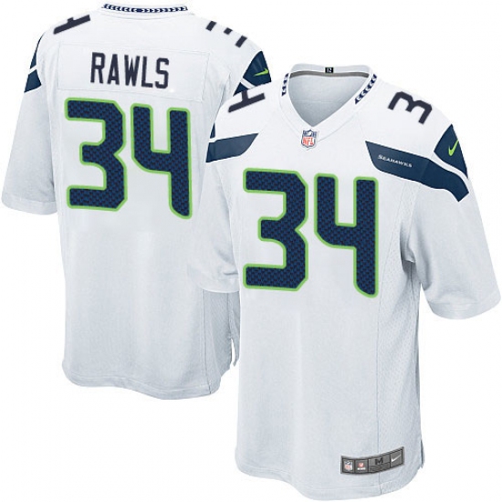 Men's Nike Seattle Seahawks #34 Thomas Rawls Game White NFL Jersey - Ujersey