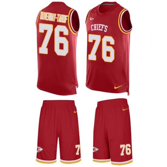 Men's Nike Kansas City Chiefs #76 Laurent Duvernay-Tardif Limited Red Tank Top Suit NFL Jersey - Ujersey