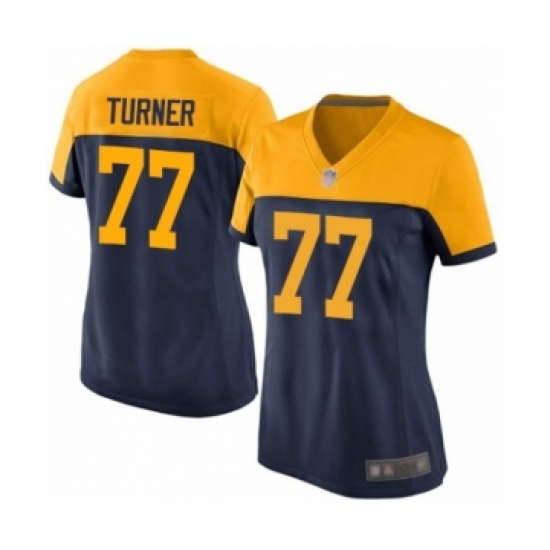 Women's Green Bay Packers #77 Billy Turner Game Navy Blue Alternate Football Jersey - Ujersey