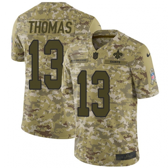 Youth Nike New Orleans Saints #13 Michael Thomas Limited Camo 2018 Salute to Service NFL Jersey - Ujersey