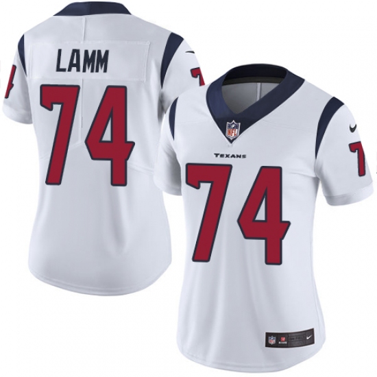 Women's Nike Houston Texans #74 Kendall Lamm White Vapor Untouchable Limited Player NFL Jersey - Ujersey