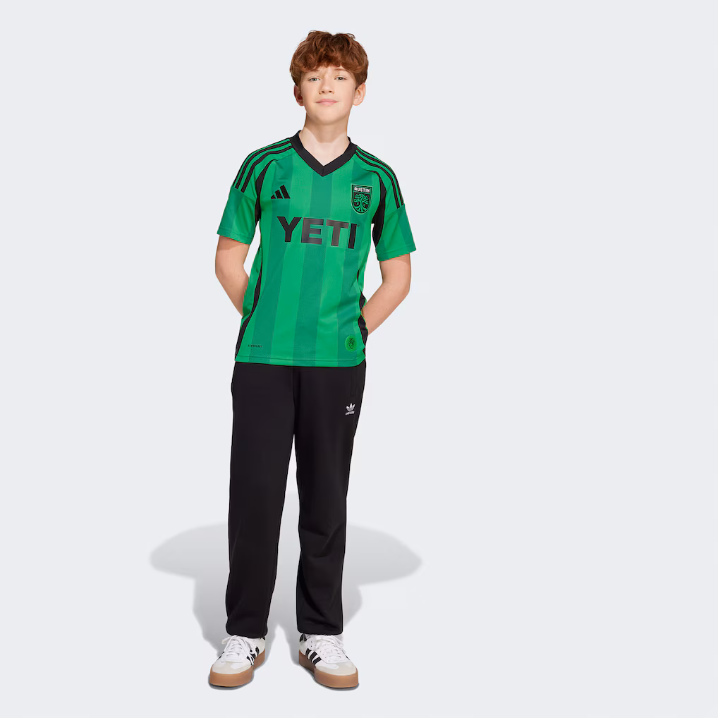 Youth Austin FC adidas Green 2025 The Heartbeat Kit Replica Jersey - Ujersey NHL