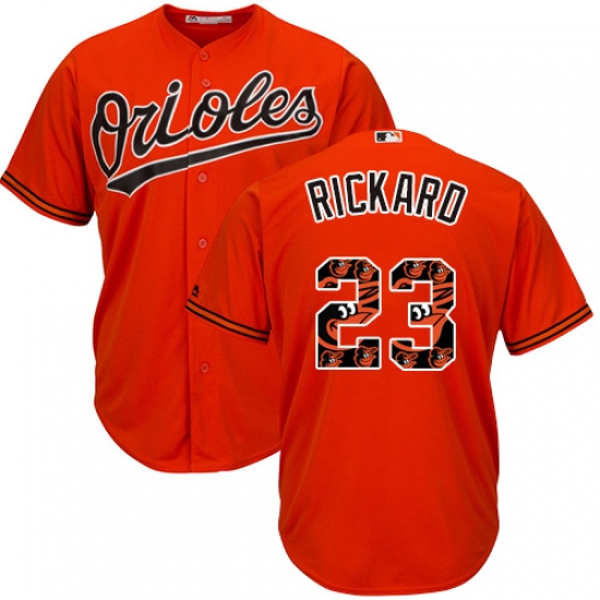Men's Majestic Baltimore Orioles #23 Joey Rickard Authentic Orange Team Logo Fashion Cool Base MLB Jersey - Ujersey