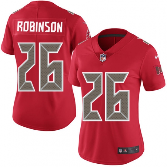 Women's Nike Tampa Bay Buccaneers #26 Josh Robinson Limited Red Rush Vapor Untouchable NFL Jersey - Ujersey