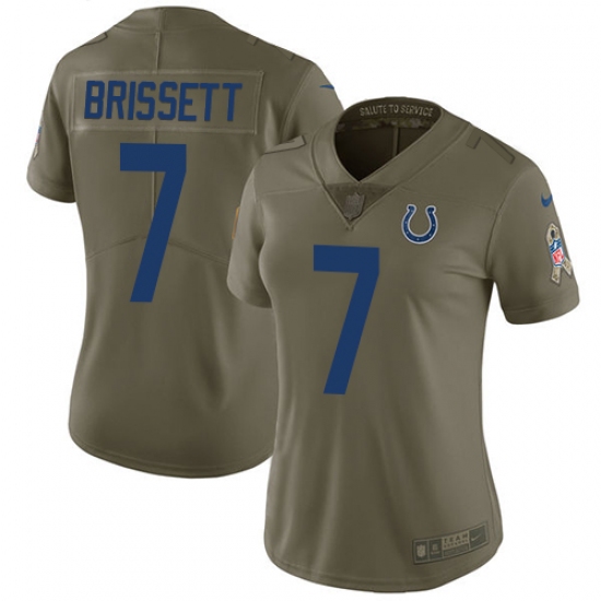 Women's Nike Indianapolis Colts #7 Jacoby Brissett Limited Olive 2017 Salute to Service NFL Jersey - Ujersey