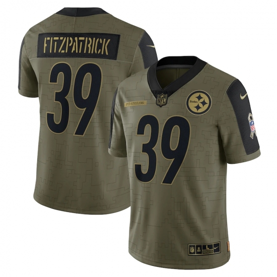 Men's Pittsburgh Steelers #39 Minkah Fitzpatrick Nike Olive 2021 Salute To Service Limited Player Jersey - Ujersey