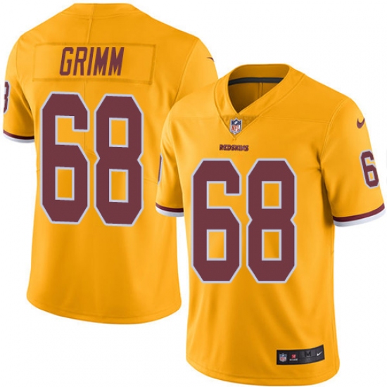 Youth Nike Washington Redskins #68 Russ Grimm Limited Gold Rush Vapor Untouchable NFL Jersey