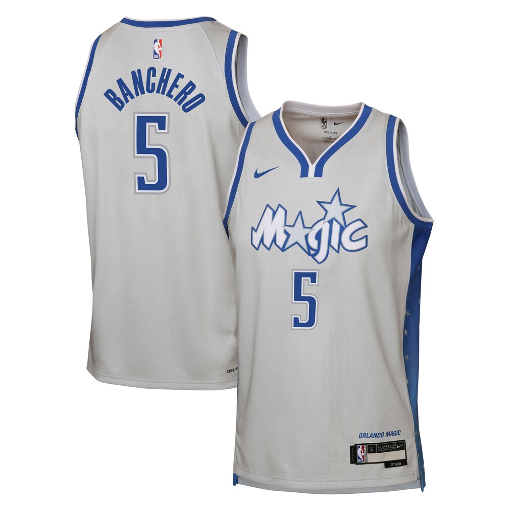 Youth Orlando Magic Paolo Banchero Nike Silver 2025/26 City Edition Swingman Jersey - Ujersey