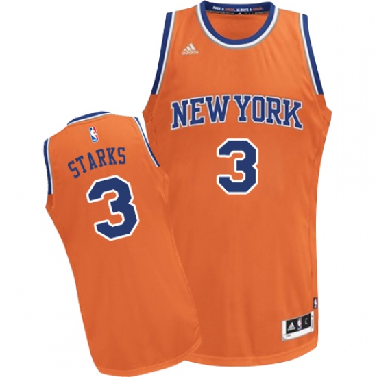 Men's Adidas New York Knicks #3 John Starks Swingman Orange Alternate NBA Jersey - Ujersey