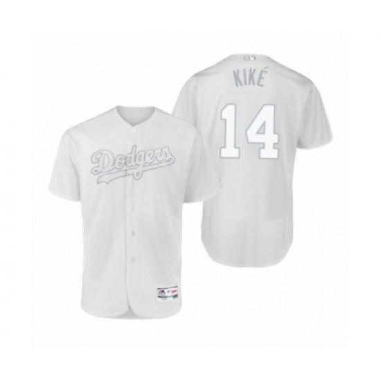 Men's Los Angeles Dodgers #14 Enrique Hernandez Kiké White 2019 Players Weekend Authentic Jersey - Ujersey