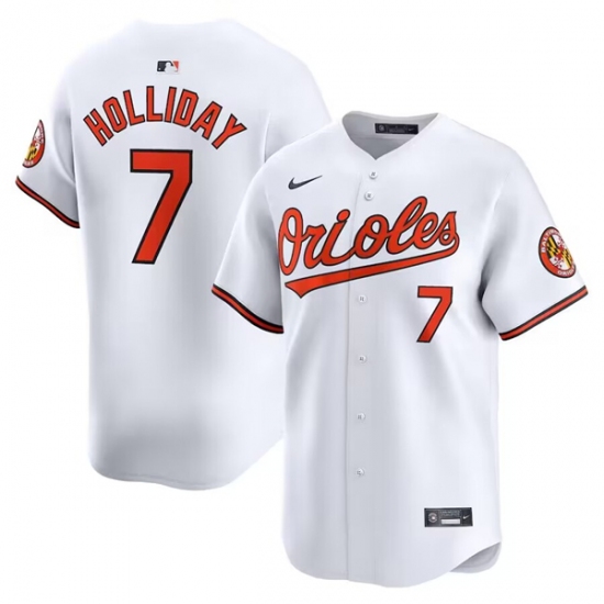 Men's Baltimore Orioles #7 Jackson Holliday White 2024 Home Limited Cool Base Stitched Baseball Jersey - Ujersey