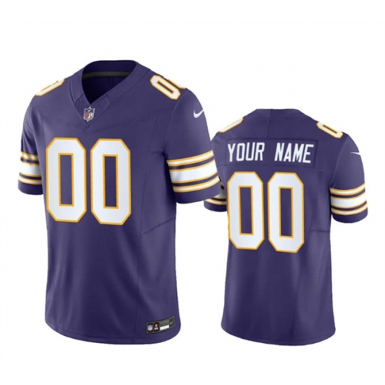 Men's Minnesota Vikings Active Player Custom Purple 2023 F.U.S.E. Throwback Vapor Limited Stitched Football Jersey