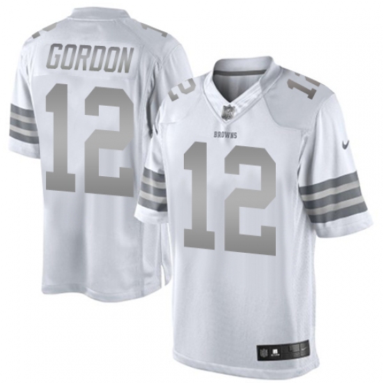 Men's Nike Cleveland Browns #12 Josh Gordon Limited White Platinum NFL Jersey - Ujersey