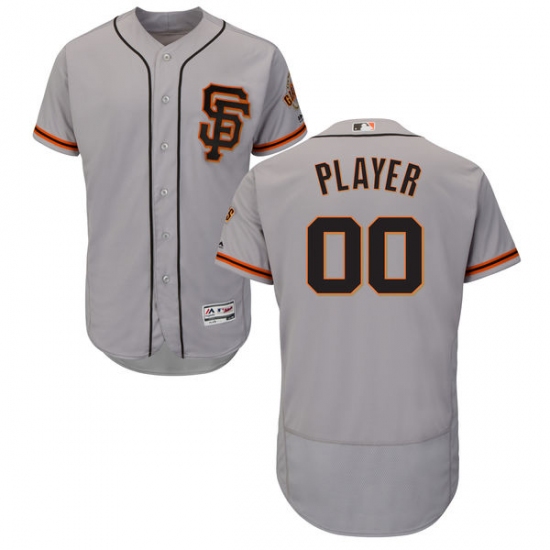 Men's San Francisco Giants Majestic Alternate Gray Flex Base Authentic Collection Custom Jersey - Ujersey