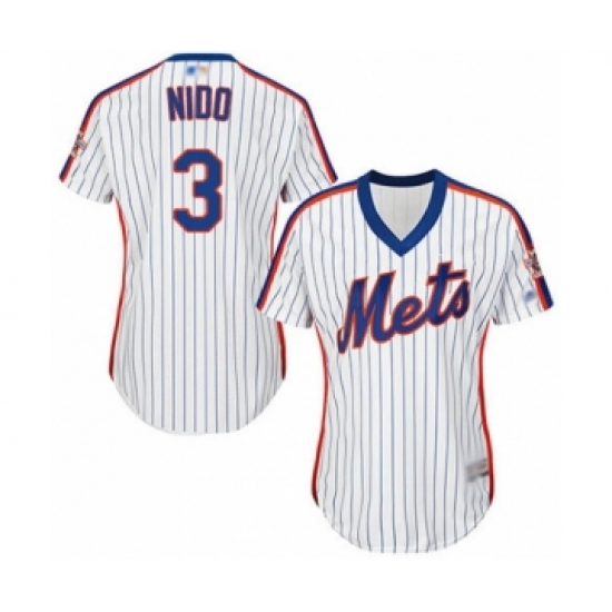Women's New York Mets #3 Tomas Nido Authentic White Alternate Cool Base Baseball Player Jersey - Ujersey