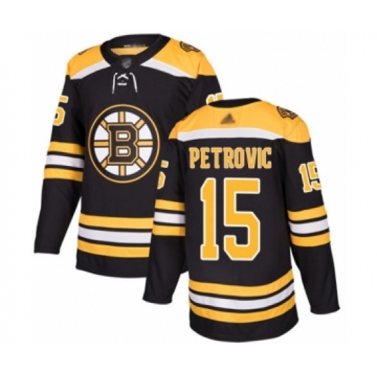 Men's Boston Bruins #15 Alex Petrovic Authentic Black Home Hockey Jersey - Ujersey