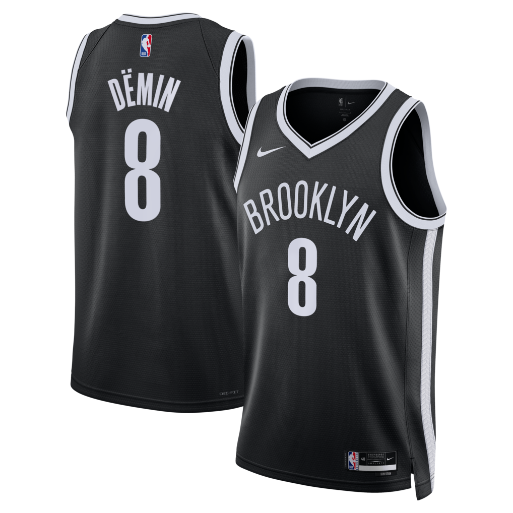 Unisex Brooklyn Nets Egor Dëmin Nike Black Swingman Jersey - Icon Edition - Ujersey
