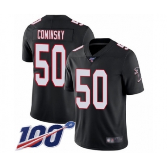 Men's Atlanta Falcons #50 John Cominsky Black Alternate Vapor Untouchable Limited Player 100th Season Football Jersey - Ujersey