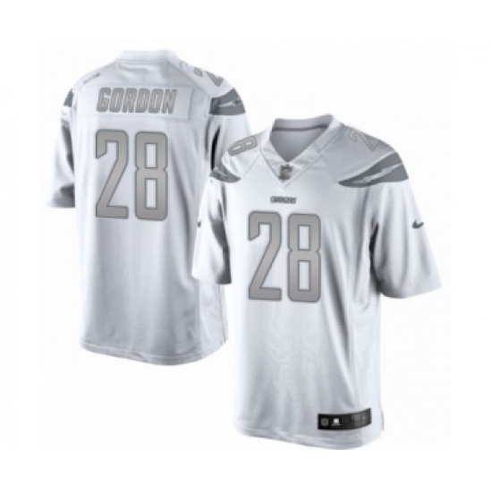 Men's Los Angeles Chargers #25 Melvin Gordon Limited White Platinum Football Jersey - Ujersey