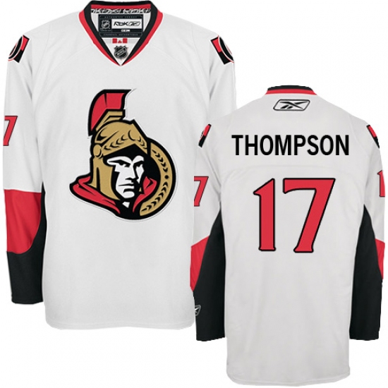 Men's Reebok Ottawa Senators #17 Nate Thompson Authentic White Away NHL Jersey - Ujersey