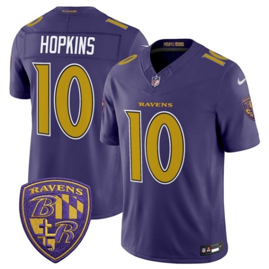 Men's Baltimore Ravens #10 DeAndre Hopkins Purple 2026 F.U.S.E. Alternate Vapor Limited Football Stitched Jersey - Ujersey