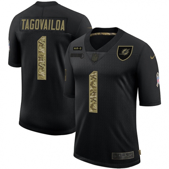 Men's Miami Dolphins #1 Tua Tagovailoa Camo 2020 Salute To Service Limited Jersey