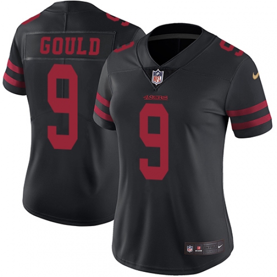 Women's Nike San Francisco 49ers #9 Robbie Gould Black Vapor Untouchable Limited Player NFL Jersey - Ujersey