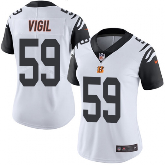 Women's Nike Cincinnati Bengals #59 Nick Vigil Limited White Rush Vapor Untouchable NFL Jersey - Ujersey