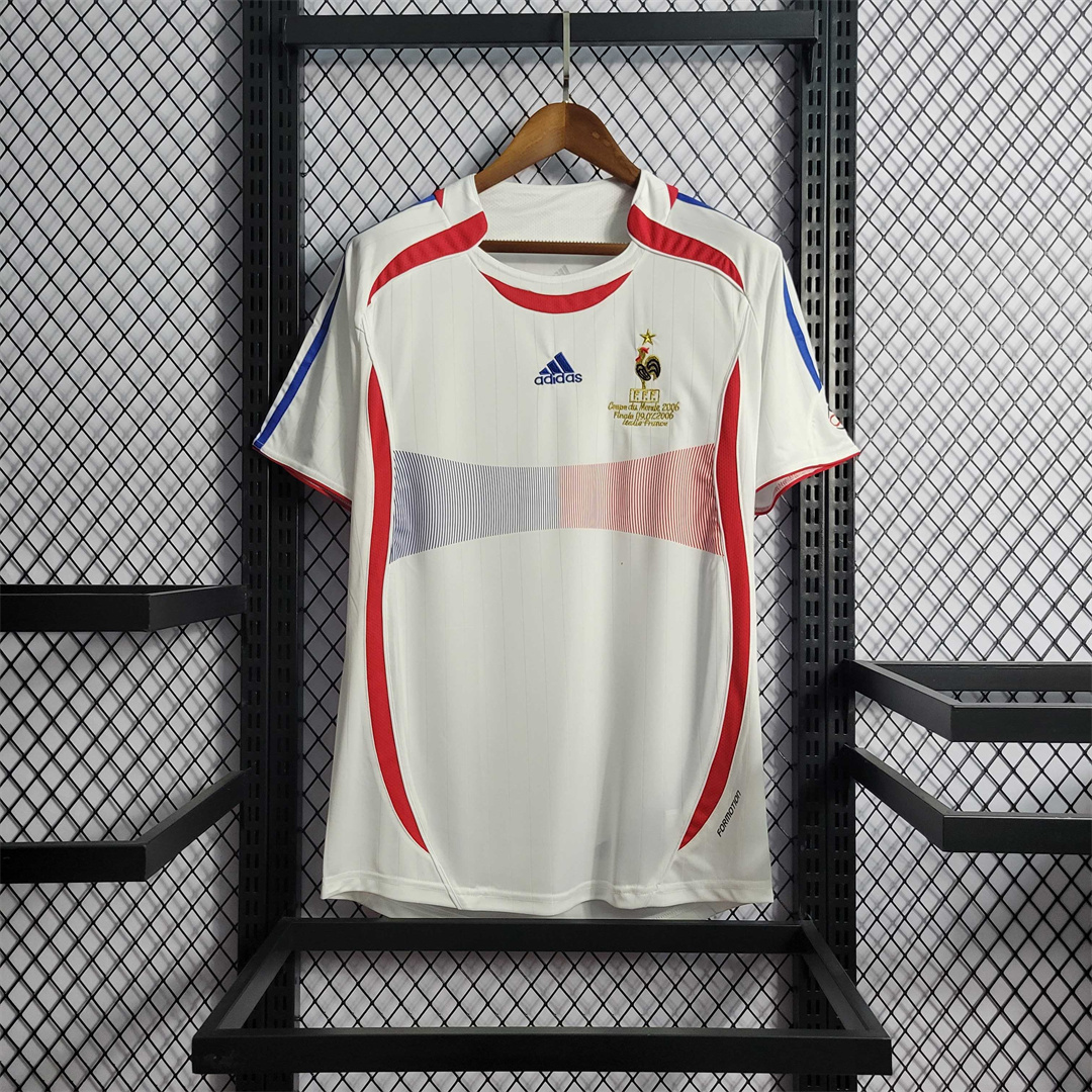 France Retro Soccer Jersey Away Custom Shirt World Cup 2006 - Ujersey
