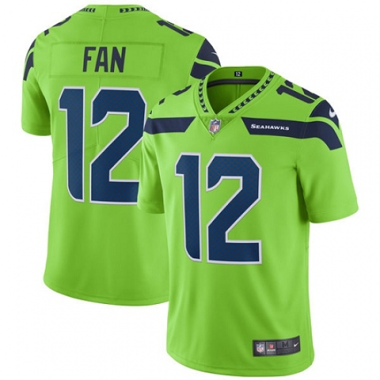 Men's Nike Seattle Seahawks 12th Fan Elite Green Rush Vapor Untouchable NFL Jersey - Ujersey