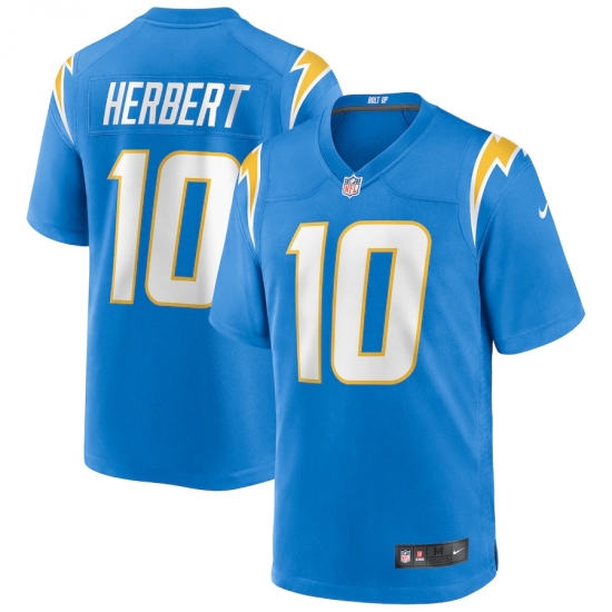 Men's Los Angeles Chargers #10 Justin Herbert Nike Powder Blue 2020 NFL Draft First Round Pick Game Jersey.webp - Ujersey