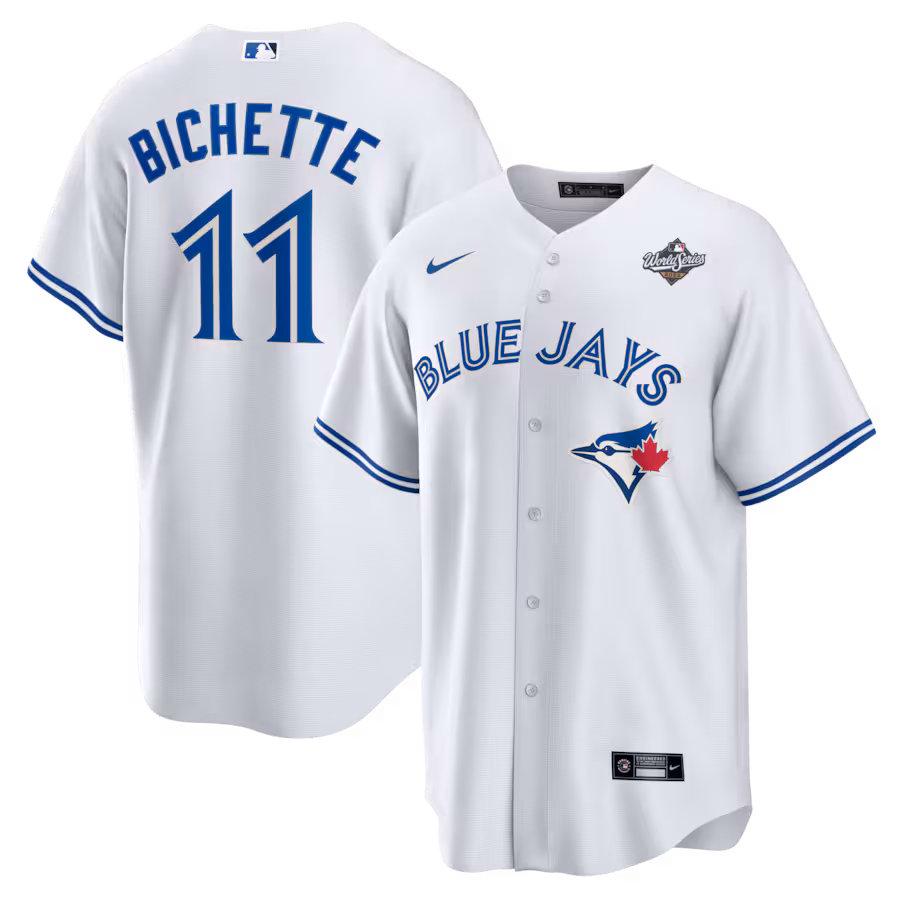Men's Toronto Blue Jays Bo Bichette Nike White 2025 World Series Home Replica Player Jersey - Ujersey