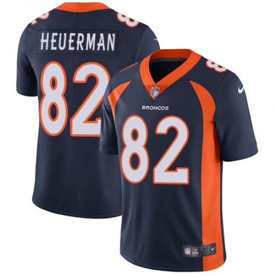 Men's Nike Denver Broncos #82 Jeff Heuerman Navy Blue Alternate Vapor Untouchable Limited Player NFL Jersey - Ujersey