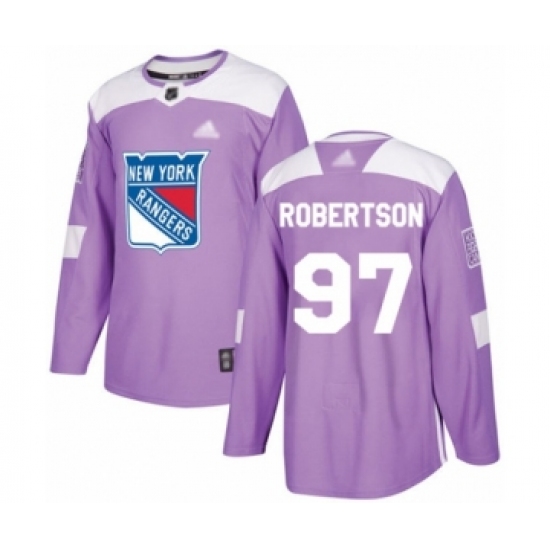 Men's New York Rangers #97 Matthew Robertson Authentic Purple Fights Cancer Practice Hockey Jersey - Ujersey
