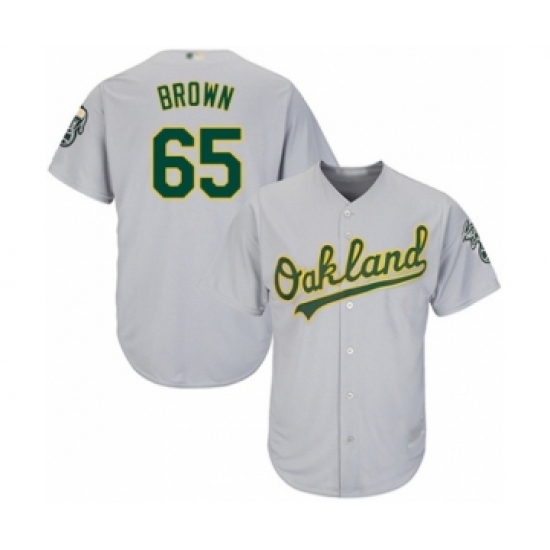 Youth Oakland Athletics #65 Seth Brown Authentic Grey Road Cool Base Baseball Player Jersey - Ujersey