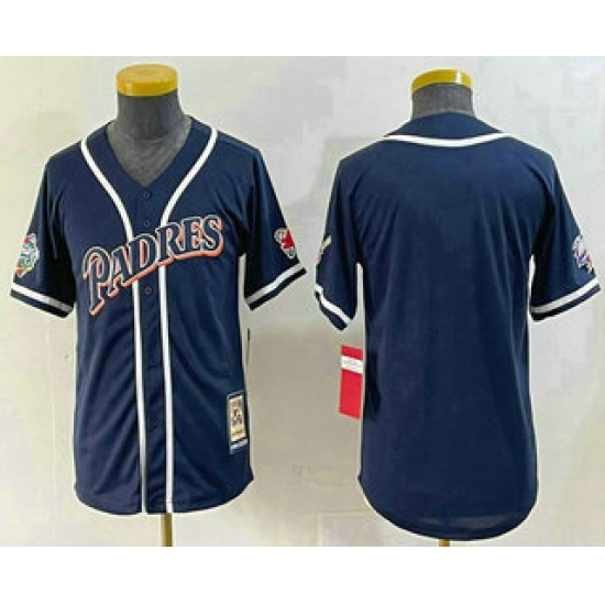 Youth San Diego Padres Navy Cooperstown Cool Base Jersey - Ujersey
