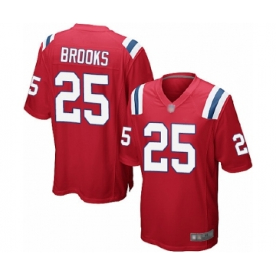 Men's New England Patriots #25 Terrence Brooks Game Red Alternate Football Jersey - Ujersey