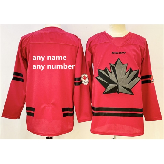 Men's Canada Hockey Custom Red 2026 Stitched Hockey Jersey - Ujersey