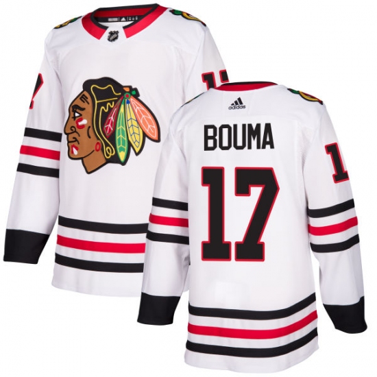 Men's Adidas Chicago Blackhawks #17 Lance Bouma Authentic White Away NHL Jersey - Ujersey