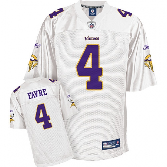 Reebok Minnesota Vikings #4 Brett Favre All White Premier EQT Throwback NFL Jersey - Ujersey