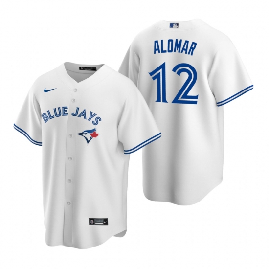 Men's Nike Toronto Blue Jays #12 Roberto Alomar White Home Stitched Baseball Jersey - Ujersey