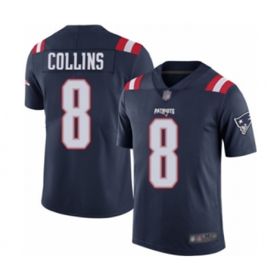 Men's New England Patriots #8 Jamie Collins Limited Navy Blue Rush Vapor Untouchable Football Jersey - Ujersey