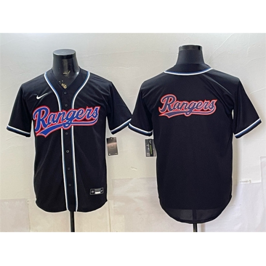 Men's Texas Rangers Team Big Logo 2026 Fashion Replica Black Out Stitched Baseball Jersey - Ujersey
