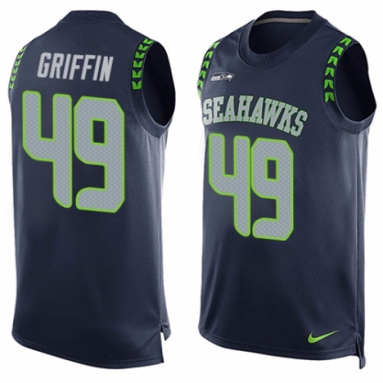 Men's Nike Seattle Seahawks #49 Shaquem Griffin Limited Steel Blue Player Name & Number Tank Top NFL Jersey - Ujersey